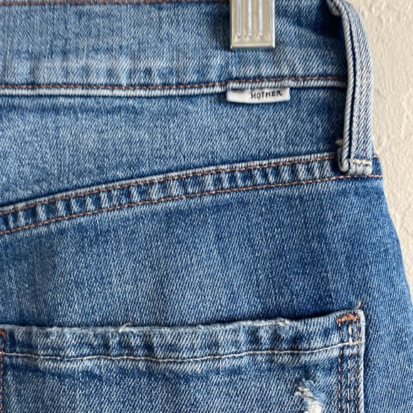 MOTHER Denim The Pixie Tomcat Crop Jeans in Not Cut & Pasted Blue 27 - Picture 11 of 14